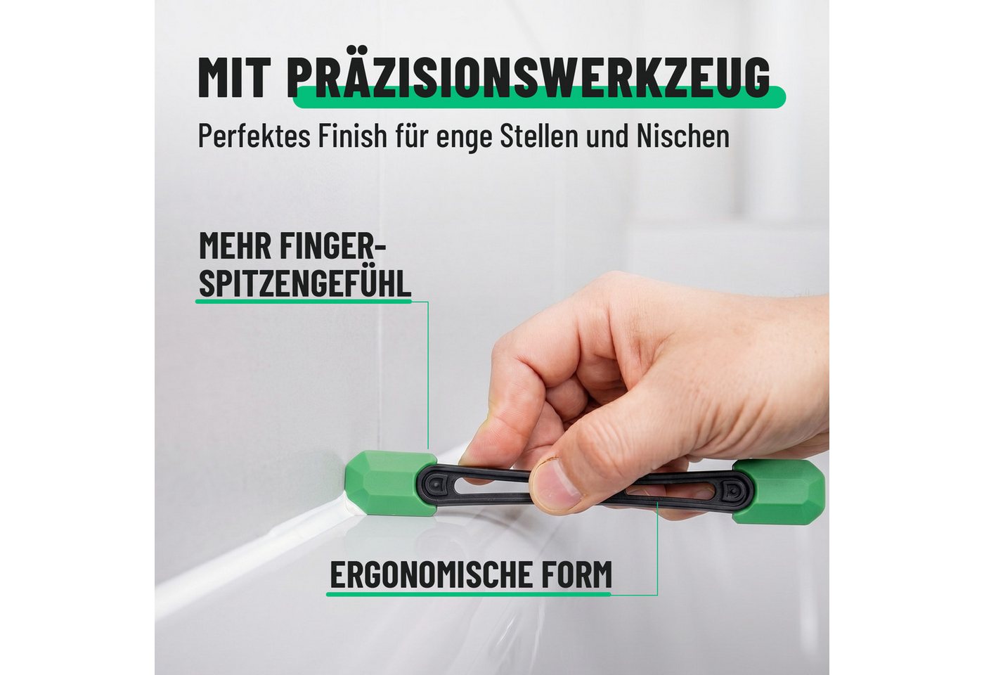 greate. Fugenspachtel Silikon Abzieher Fugen Set 7-teilig - Fugenglätter Silikon (1-St) Macht präzises Glätten auch dort möglich, wo man sonst kaum hinkommt Bild 4