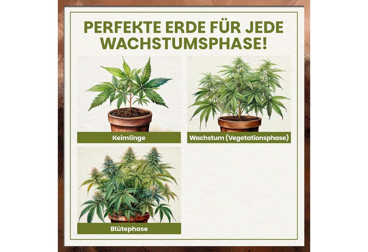 GREEN HOME LOVE NATURE Spezialerde Hanferde All Mix für Wachstum, Blüte & Autoflower 18 L, 36 L, 72 L, All-Mix, Autoflower, Perlite, Kokosfaser, pH 5,10