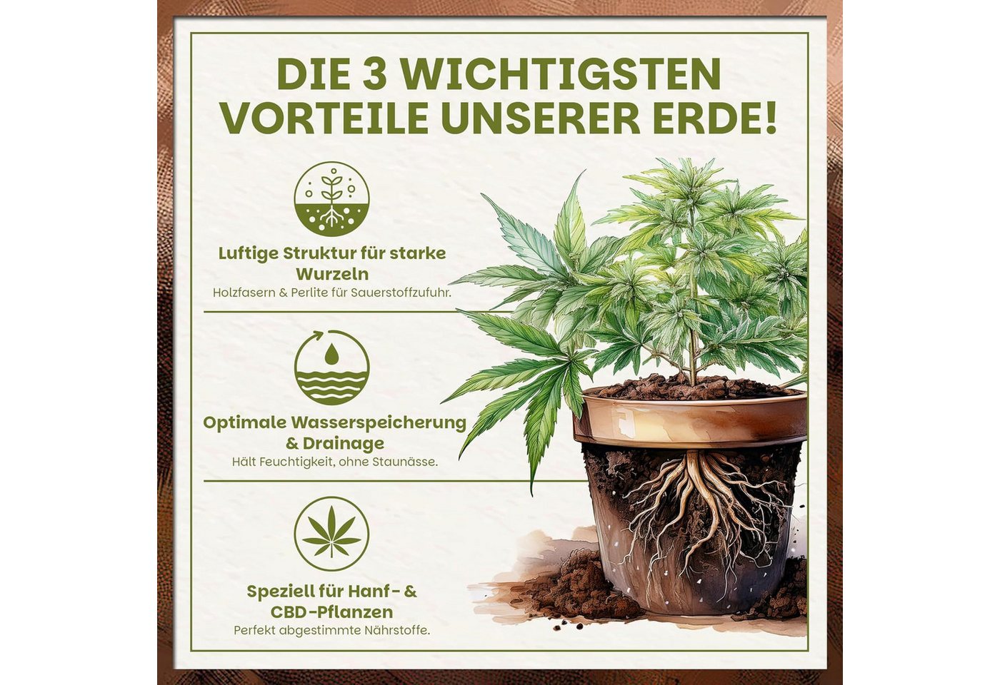 GREEN HOME LOVE NATURE Spezialerde Hanferde All Mix für Wachstum, Blüte & Autoflower 18 L, 36 L, 72 L, All-Mix, Autoflower, Perlite, Kokosfaser, pH 5,10 Bild 2