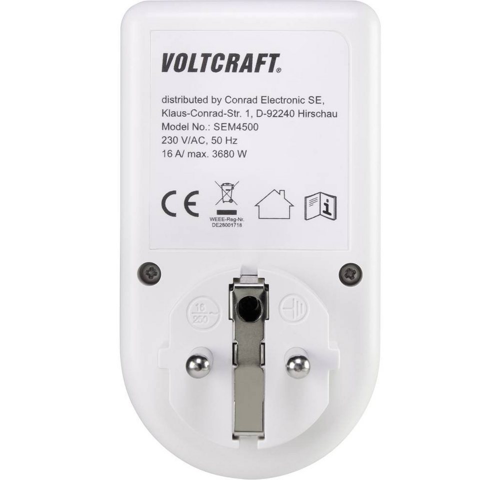 VOLTCRAFT Energiekostenmessgerät Energiekostenmessgerät VC-8235895, Kostenprognose, Alarmfunktion, Stromtarif einstellbar Bild 2