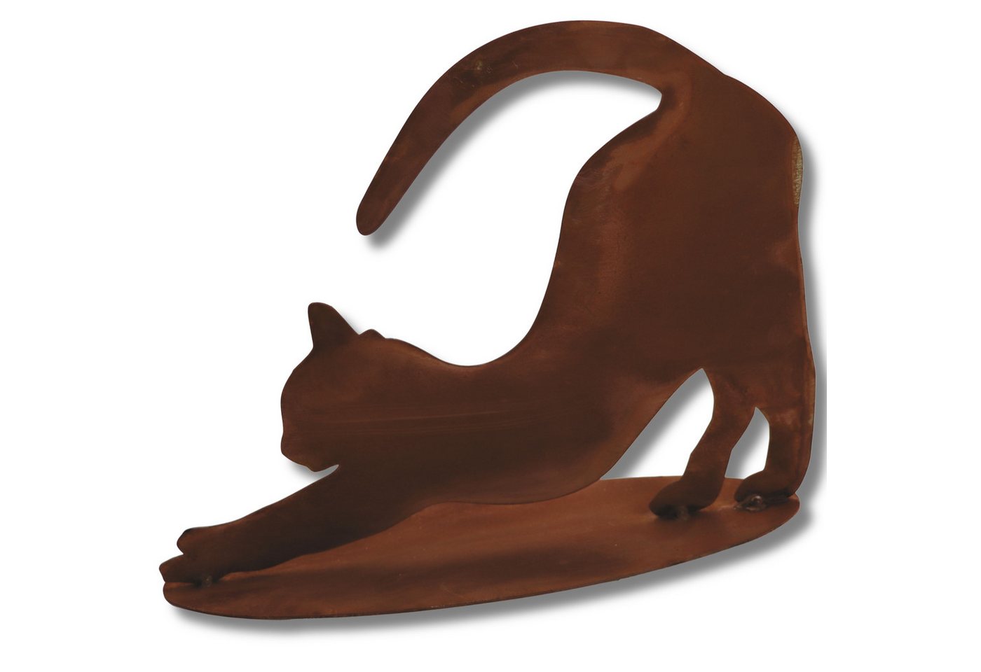Rostikal Gartenfigur Katze 23×30 cm – Gartenfigur aus Cortenstahl, wetterfest & handgemacht, (1 St), Geschenkidee für Katzenfreunde, stimmige Ergänzung für Garten & Haus Bild 4