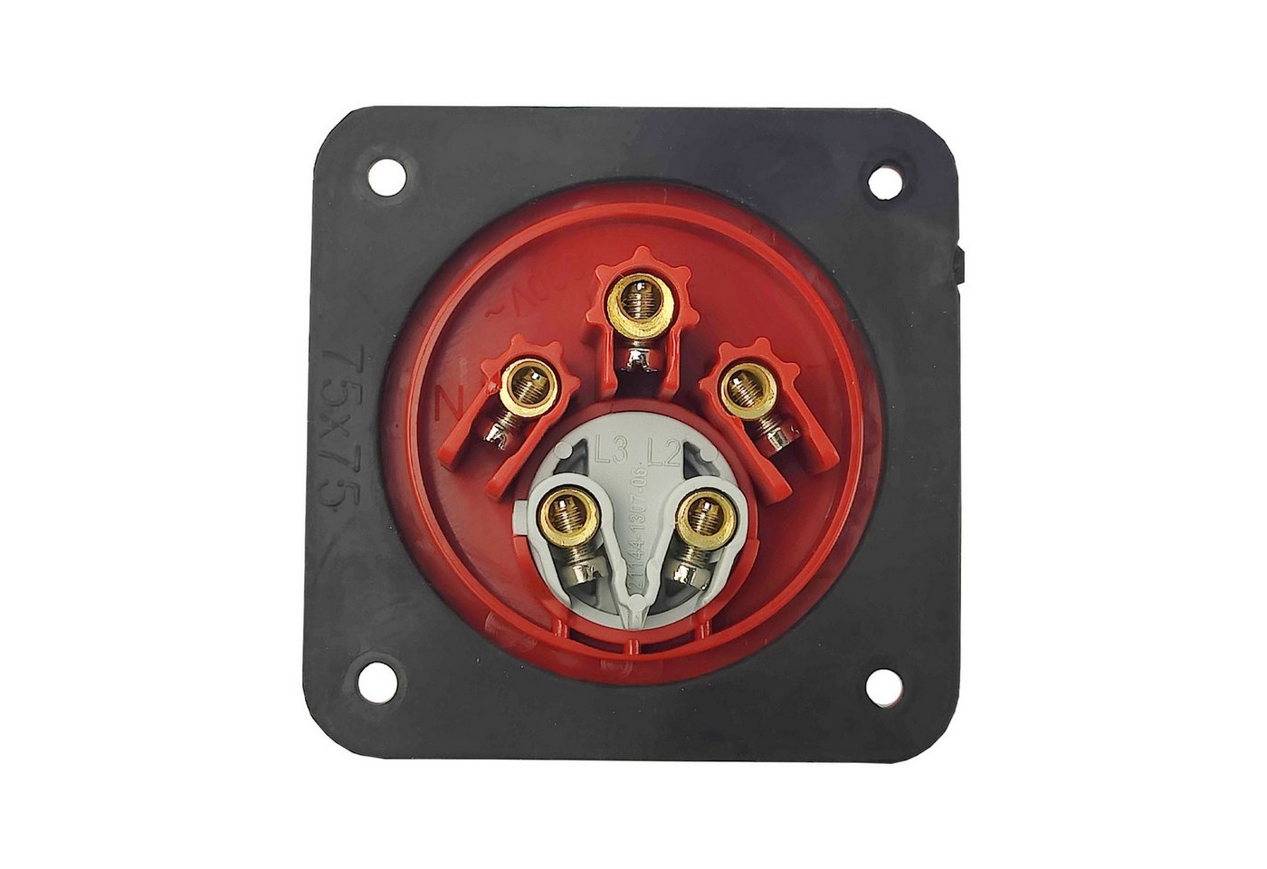 TP Electric Steckdose CEE Einbaustecker mit Phasenwender gerade 5P 16A 400V IP44 75x75, 1-St. Bild 3