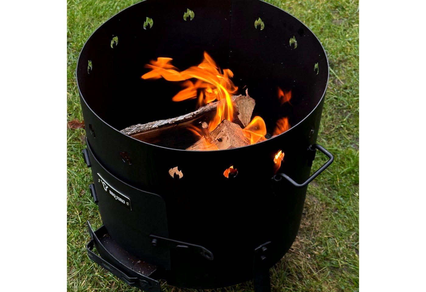 BBQ-Toro Feuerstelle Kazan Ofen Ø 35 cm, Gulaschkessel, Feuerkessel, Outdoor Ofen, Utschak, (1-St), Seitliche Griffe zum Transport Bild 4