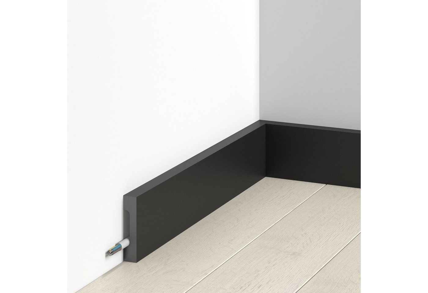 Mardom Sockelleiste MD359B Polyforce 16 x 70 x 2000 mm Schwarz Kunststoff Fußleiste