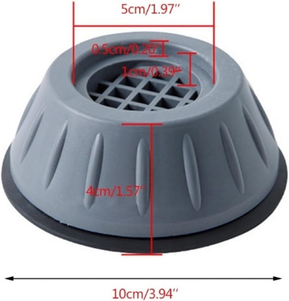 LA CUTE Vibrationsdämpfer Kühlschrank-Antivibrationspads, 10 cm Durchmesser., (Kühlschrank-Zubehör, ideal für alle Küchengeräte., 4-St., 4 Stück im Set umweltfreundlich. Waschmaschinenpads), Rutschfeste Pads, einfache Installation, stabil und langlebig Bild 2