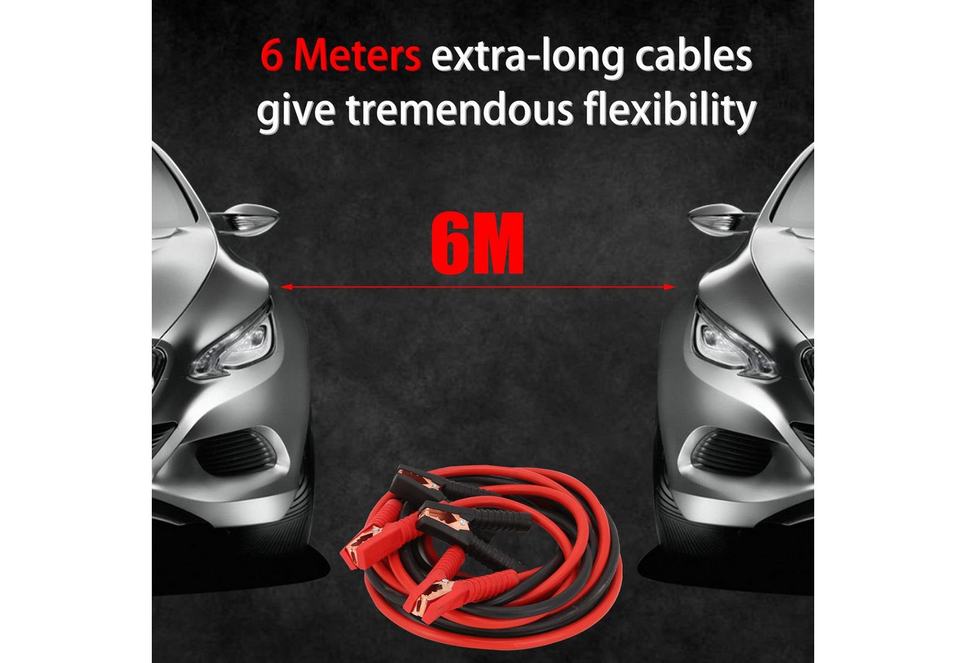 Youyijia Multitool Starthilfekabel 6M 3000Amp Überbrückungskabel Tragbarer Autobatterie