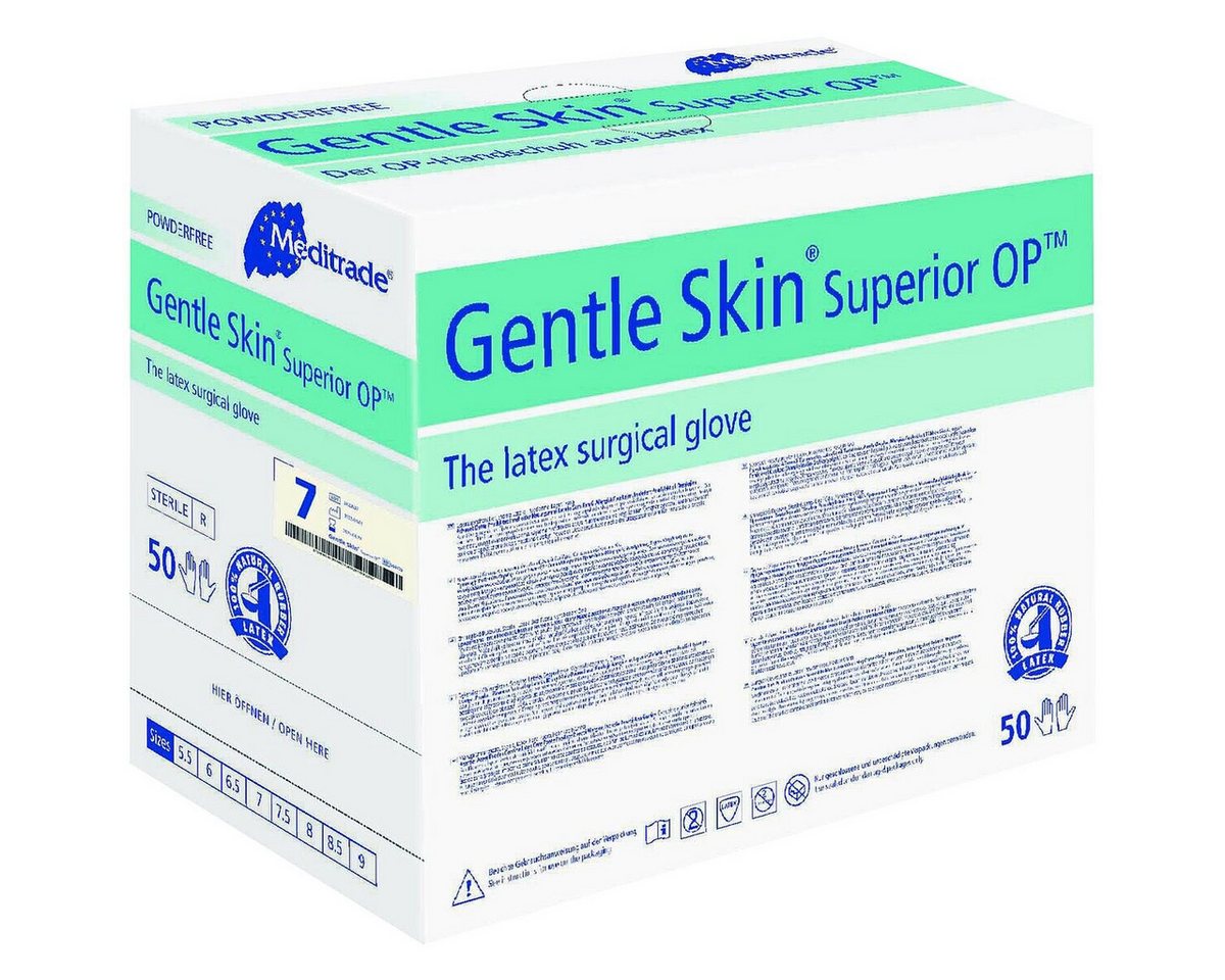 MediTrade Einweghandschuhe Gentle Skin® Superior OP (50-St) OP-Handschuhe 50 Paar, steril, puderfrei