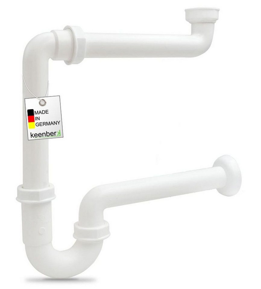 keenberk Siphon 1 1/4 Zoll mit 40 mm Anschluss für Waschbecken Spüle Küche Bad Bild 5