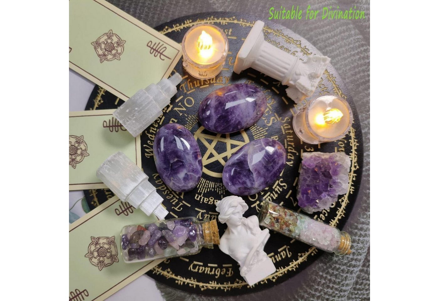 LuxusKollektion Stein Amethyst Handschmeichler Kristall Sorgenstein Reiki A amethyst Bild 2