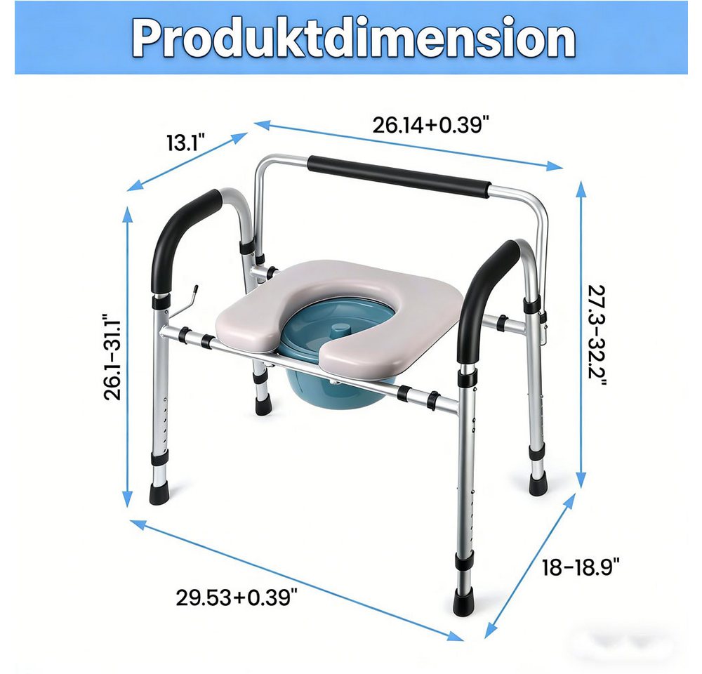 GarveeMore WC-Aufstehhilfe Erhobener Toilettensitz Verstellbarer Erhobener Toilettensitz Bild 2