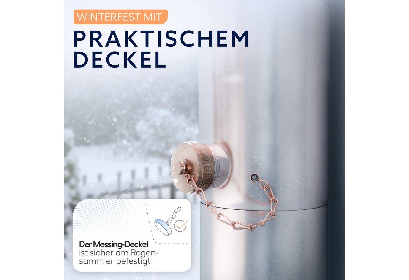Drei Eichen Regentonnenfüllautomat Regenwassersammler mit Sieb - Fallrohre 8cm 10cm Edelstahl Schlauch, Edelstahl, Überlaufschutz, inkl. Sieb, Schlauch und Fassanschluss. Bild 5