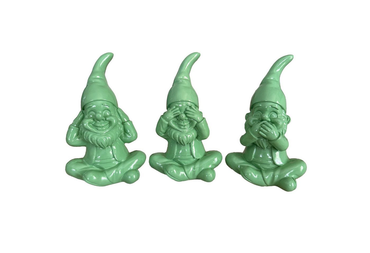 Online-Fuchs Gartenfigur für draußen - 3er Set lustige Gartenzwerge - Deko Figuren, 16 cm groß, (wetterfest, moderne knallige Farben), Geschenkidee für Frühling, Sommer und Herbst
