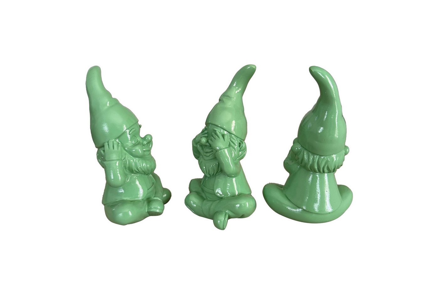 Online-Fuchs Gartenfigur für draußen - 3er Set lustige Gartenzwerge - Deko Figuren, 16 cm groß, (wetterfest, moderne knallige Farben), Geschenkidee für Frühling, Sommer und Herbst Bild 3