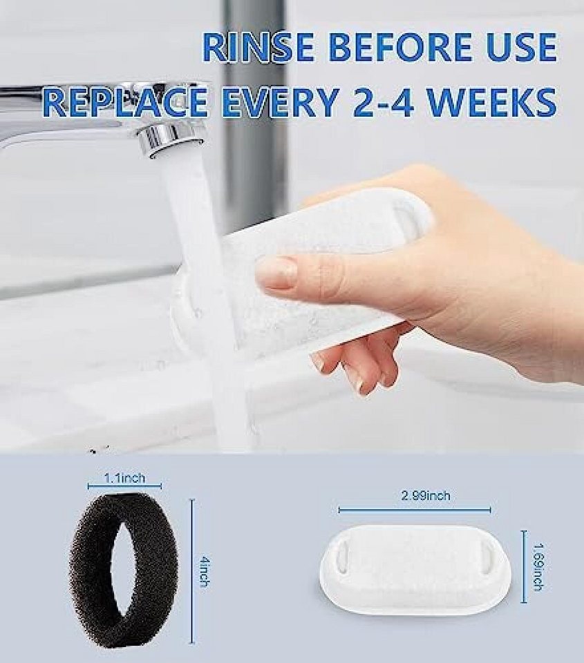 FELIXLEO Ersatzfilter Katzenbrunnen Filter 24 Stk Kohle Schaum 2L-4L Edelstahl Bild 4