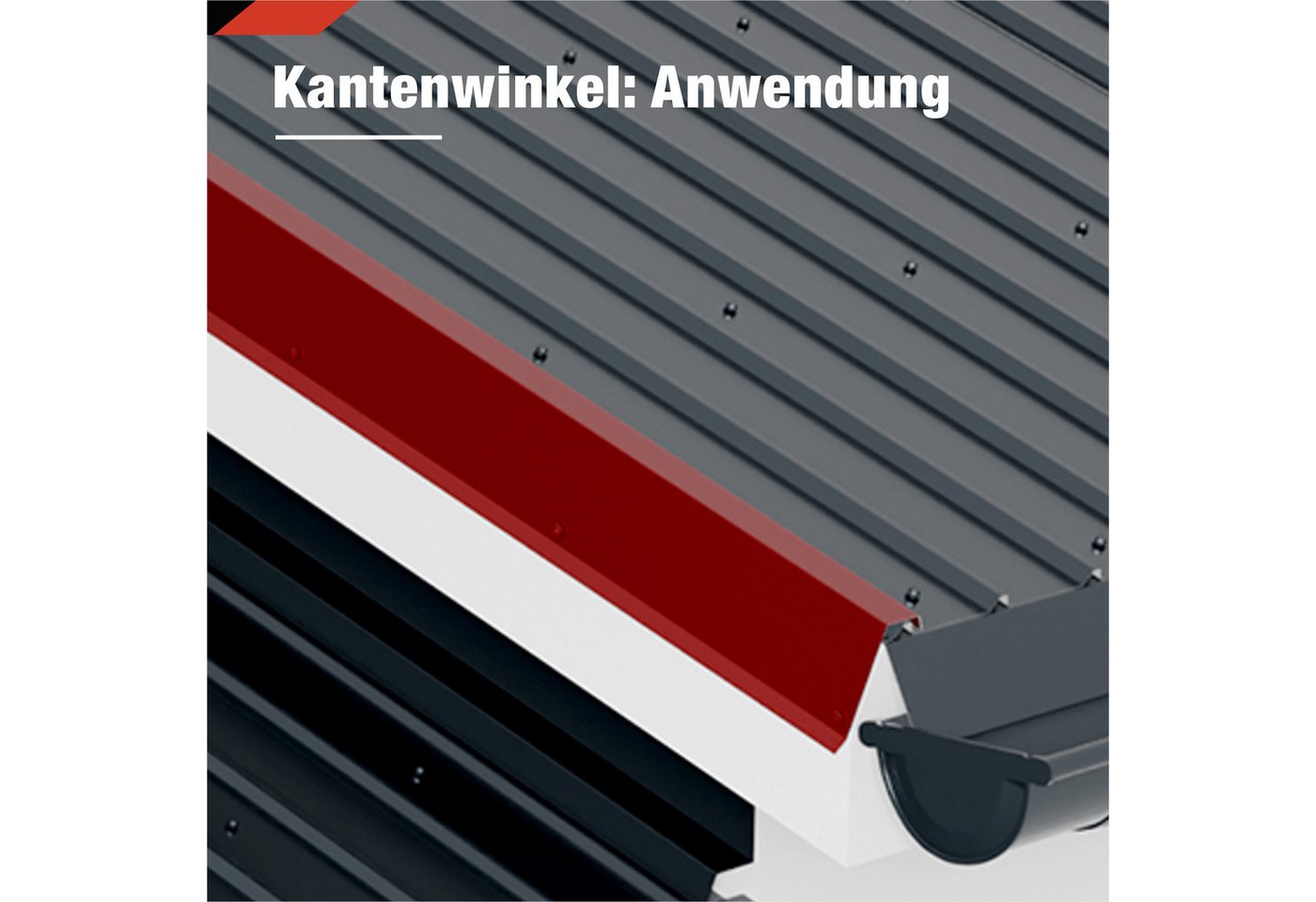 BRAVO Glattblech, Ortgangblech 1 m für Trapezblech – gerader Kantenwinkel 0,5 mm Bild 2