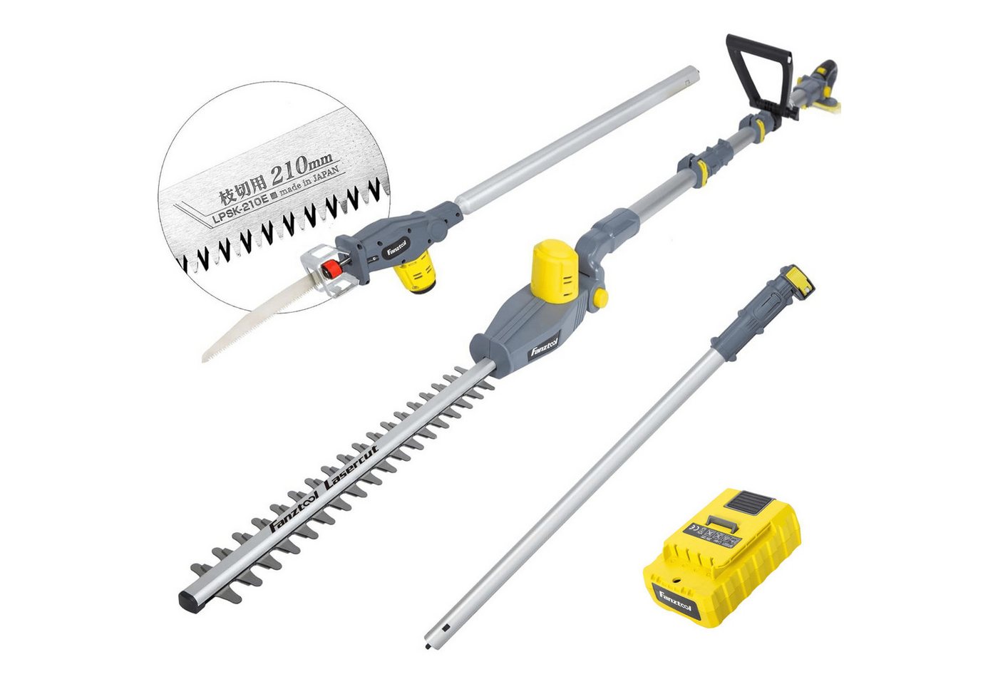 Fanztool Akku-Heckenschere FANZTOOL 20V Li-Ion Akku 2-in-1 Hochentaster/teleskop Heckenschere Bild 2
