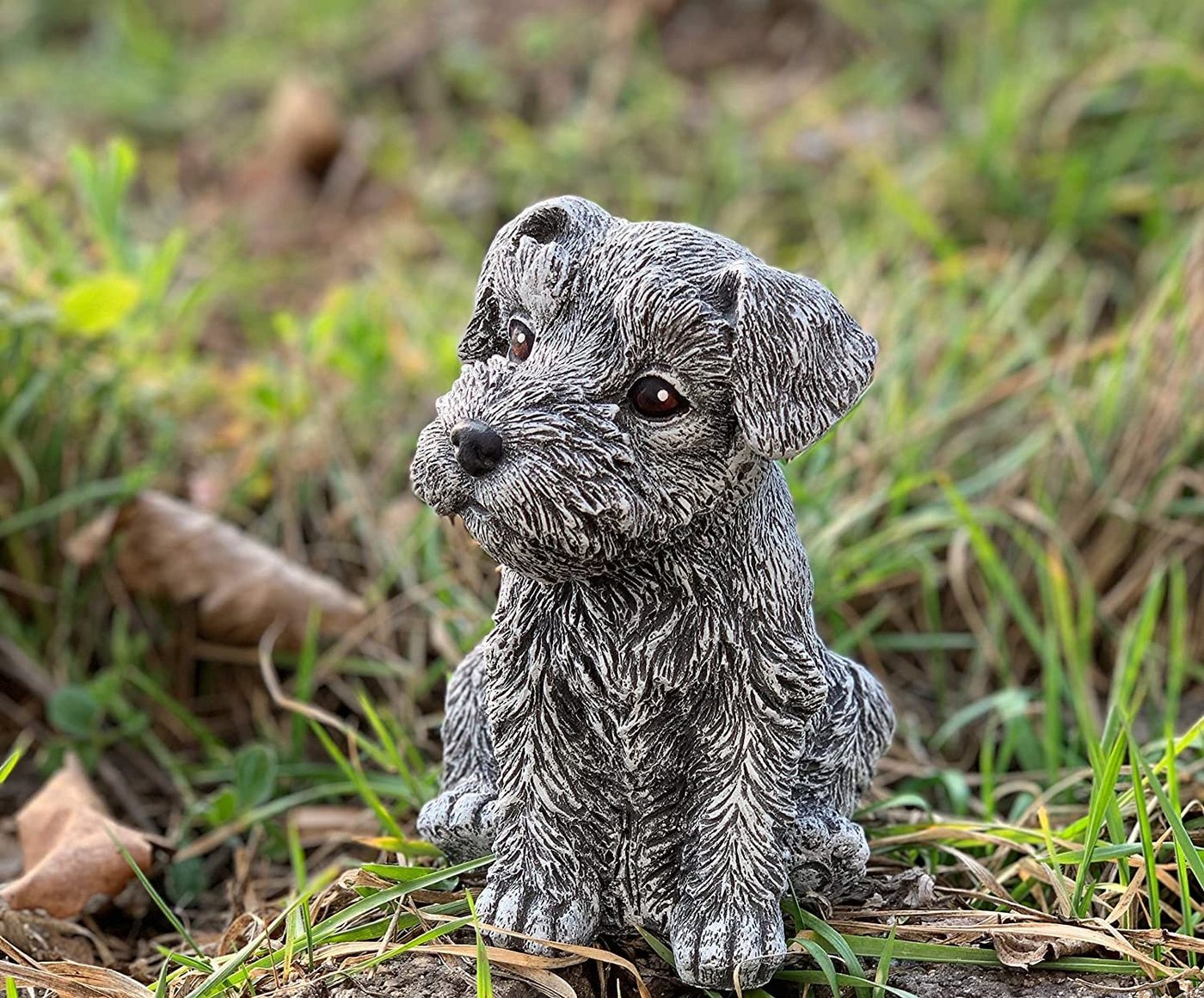 Stone and Style Gartenfigur Frostfeste Steinfigur Hund Schnauzer