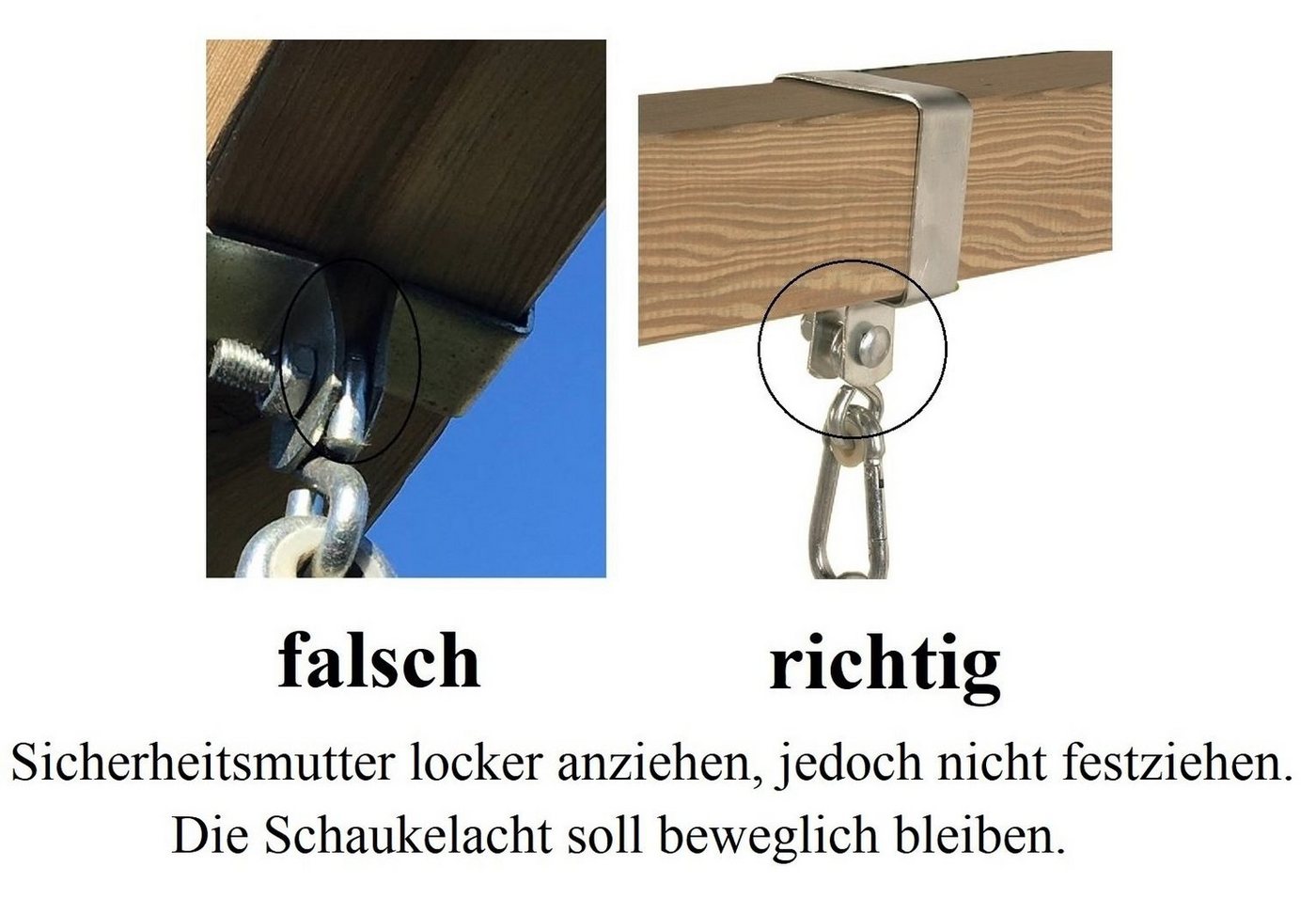 Gartenwelt Riegelsberger Schaukelhaken Premium Schaukelschelle mit Karabiner für Rundholz 10cm Bild 2