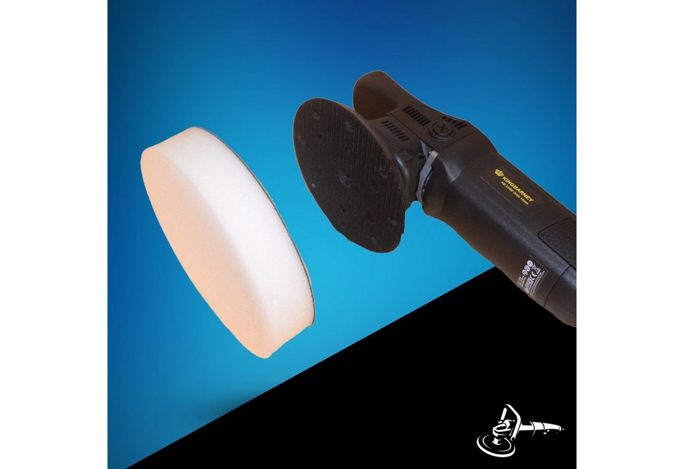 Duke-Handel Polierschwamm Polier-Zubehör Polierpads, weiss, 180mm, SOFT, (Set, 6 St., Polierpad mit ⌀ 18cm für Autopolitur), Klett-Aufnahme, Auswaschbar, Reißfest, Microporen Bild 3