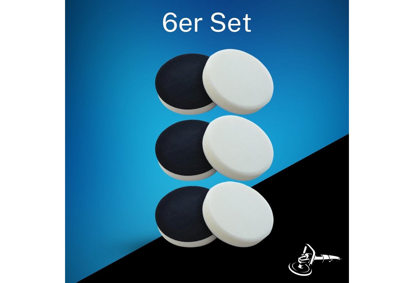 Duke-Handel Polierschwamm Polier-Zubehör Polierpads, weiss, 180mm, SOFT, (Set, 6 St., Polierpad mit ⌀ 18cm für Autopolitur), Klett-Aufnahme, Auswaschbar, Reißfest, Microporen Bild 5