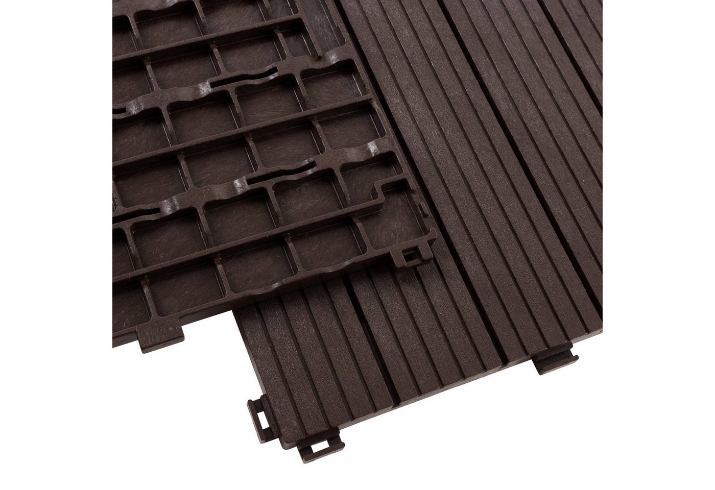 Karat Terrassendielen Claire, Terrassenfliesen 30x30cm, Kunststoff wetterfest, Klickfliesen, 2 m², BxL: je 30x30 cm, (Spar-Set, 22-St), Balkonbodenbelag für Außenbereich, Steckfliesen für Balkon Bild 2