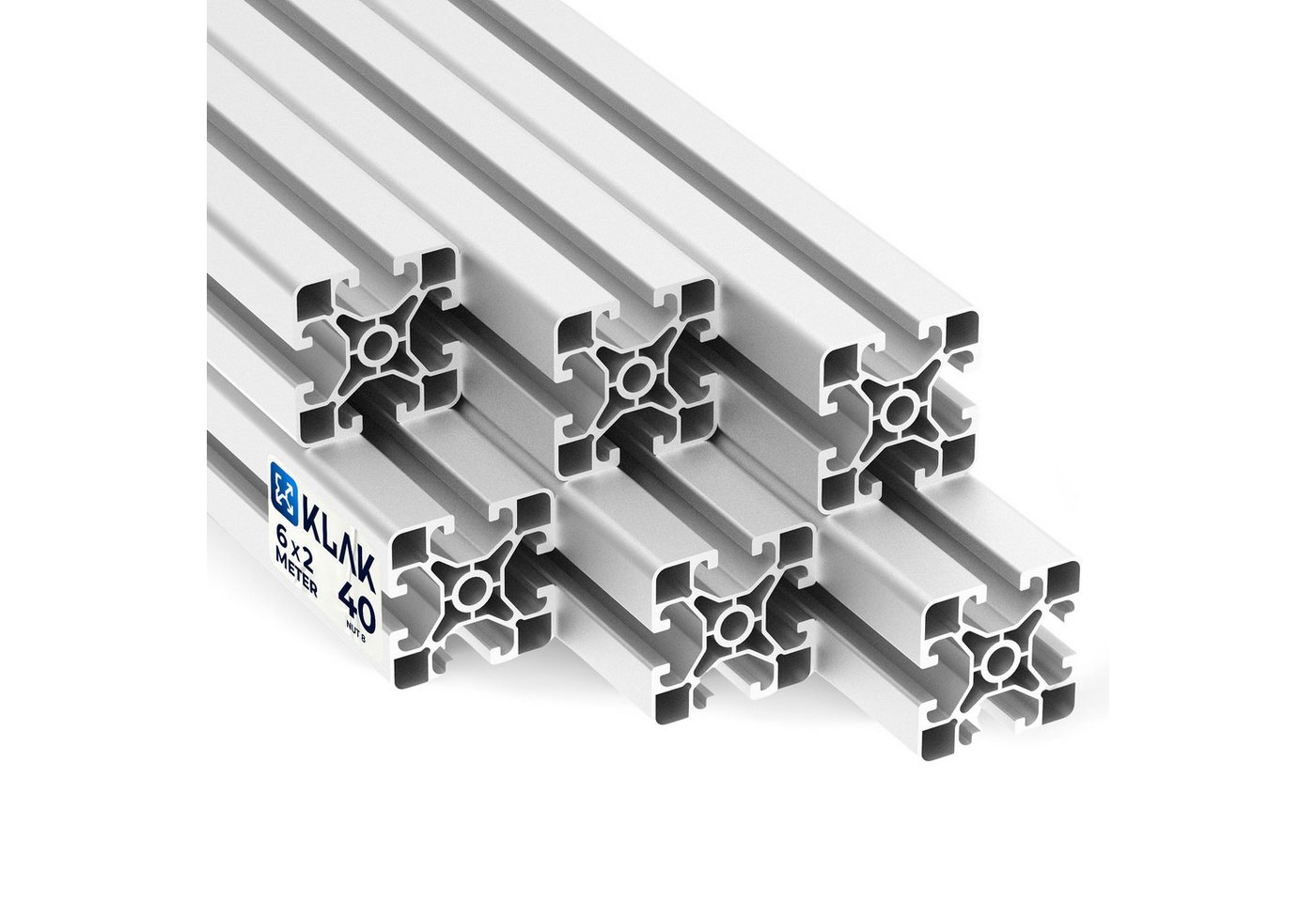 KLAK Profil KLAK 40 - 6x Aluprofil 40x40mm light 2m System-, Montageprofil Nut 8 (Set) Bild 5