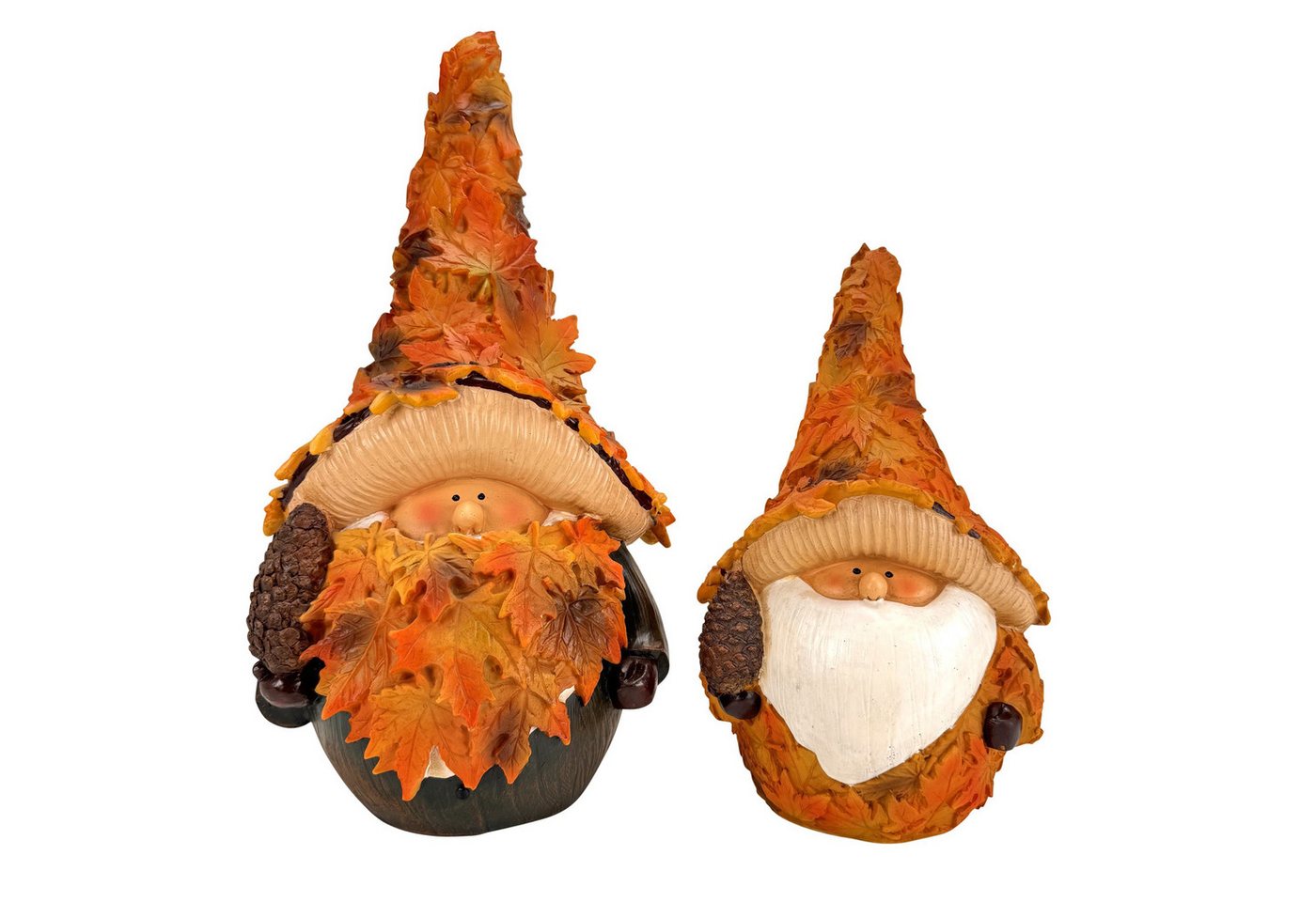 Online-Fuchs Gartenfigur für draußen - Zwerg, Wichtel, Gnom, bis 34 cm groß - Herbstdekoration, (Gartendeko, sorgen für eine warme Herbstatmosphäre), aus hochwertigem Kunstharz (Polyresin) gefertigt - wetterfest Bild 3