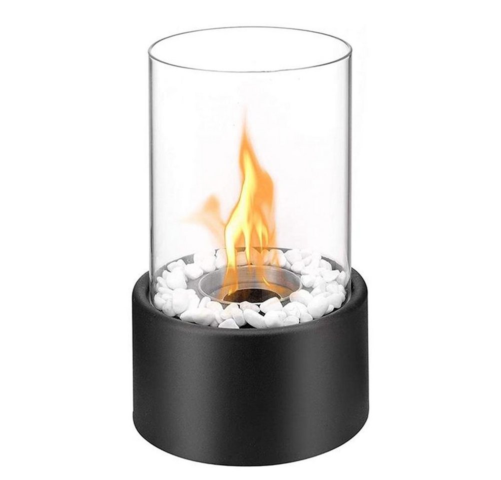 OSTWOLKE Tischfeuer Bioethanol Kamin Tischkamin für Indoor & Outdoor Tragbare Dekokamin (1-St), mit Deko Steinen Bild 3