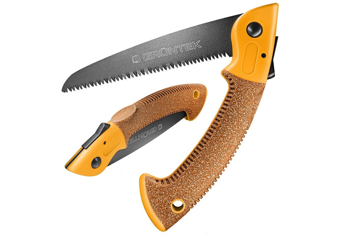 GRÜNTEK Klappsäge Astsäge ZANDER, gehärtetes Carbonstahl Sägeblatt 180mm (1x Klappsäge Zander, Astsäge ZANDER, gehärtetes Carbonstahl Sägeblatt 180mm), TEFLON-beschichtete Klinge mit 4 Positionen ideale Outdoor Campingsäge Bild 2