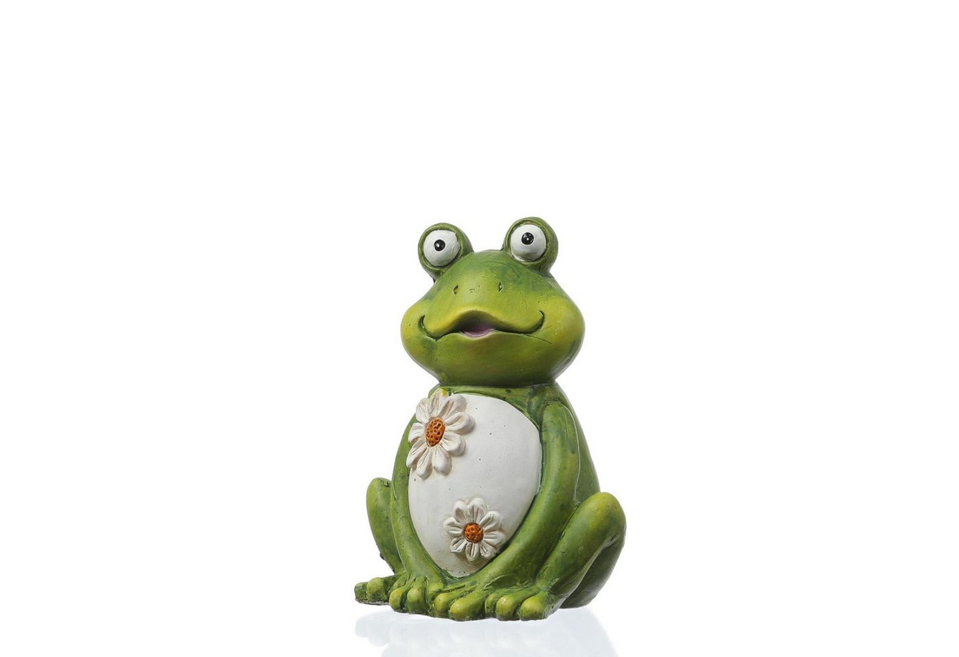 MARELIDA Gartenfigur Frosch Freddi Dekofigur Tierfigur für Beet Gartendeko H: 16cm grün