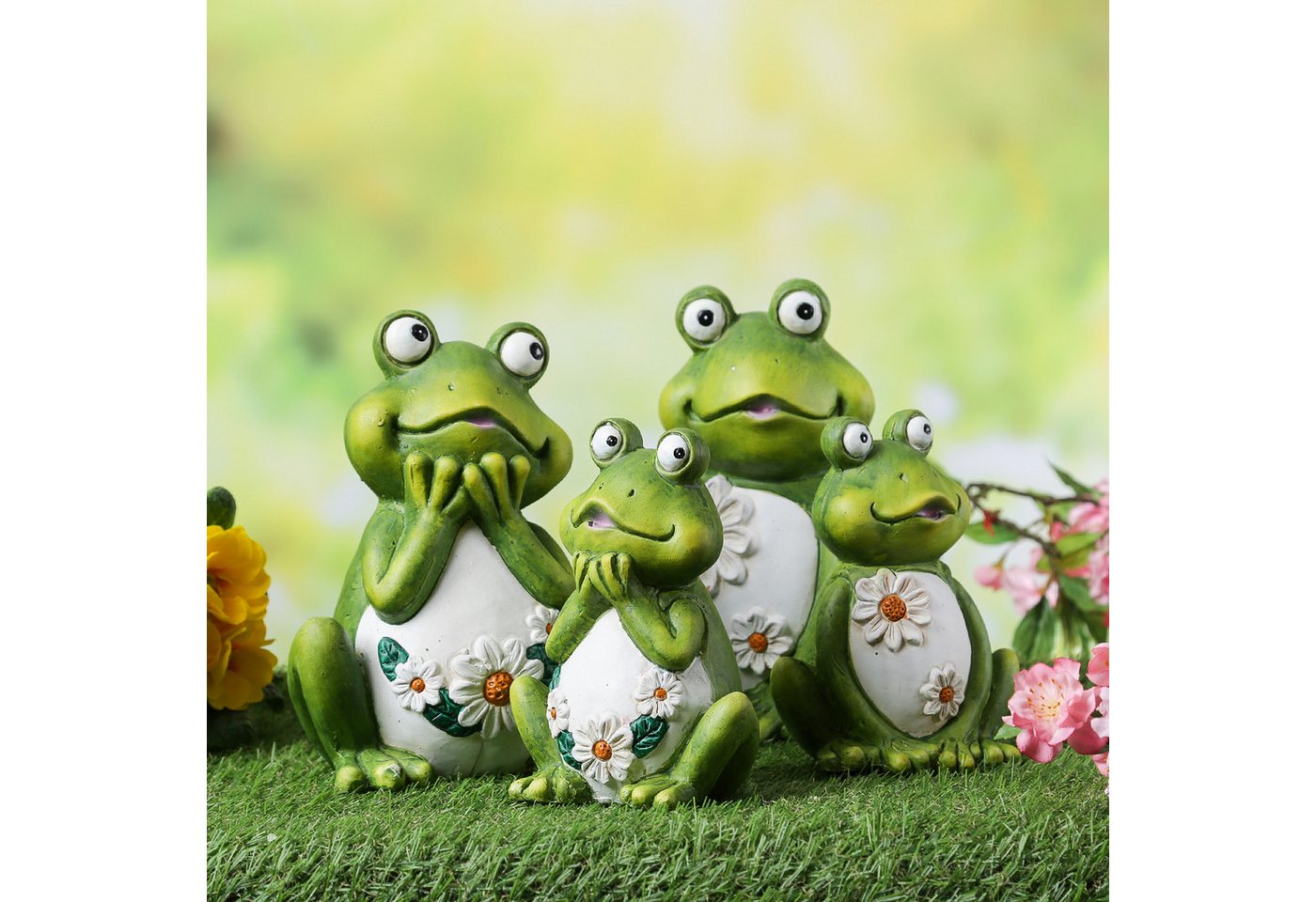 MARELIDA Gartenfigur Frosch Freddi Dekofigur Tierfigur für Beet Gartendeko H: 16cm grün Bild 3