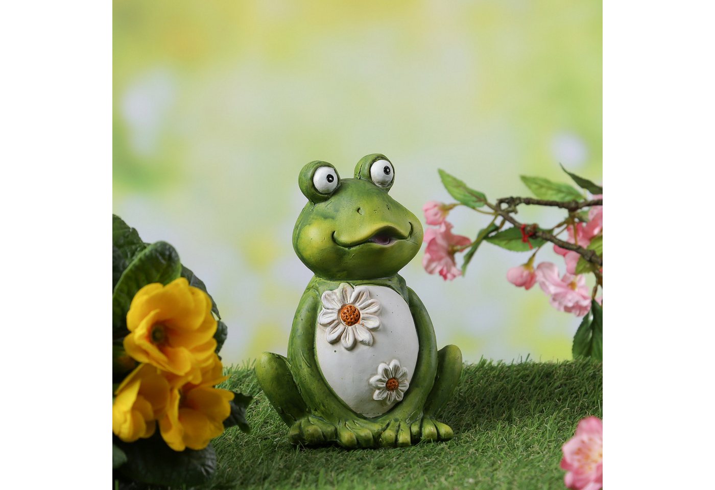 MARELIDA Gartenfigur Frosch Freddi Dekofigur Tierfigur für Beet Gartendeko H: 16cm grün Bild 4