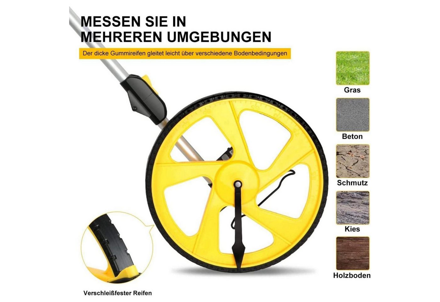 LuxusKollektion Rollbandmaß Faltbares Messrad 100m Tragetasche Metrisch precise robust