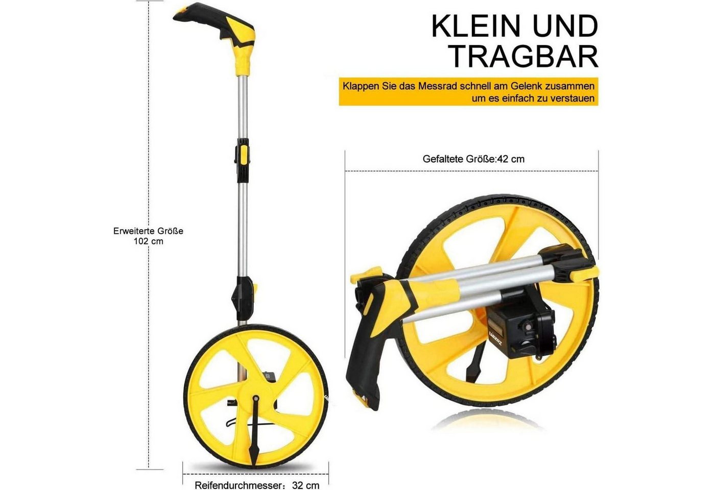 LuxusKollektion Rollbandmaß Faltbares Messrad 100m Tragetasche Metrisch precise robust Bild 2