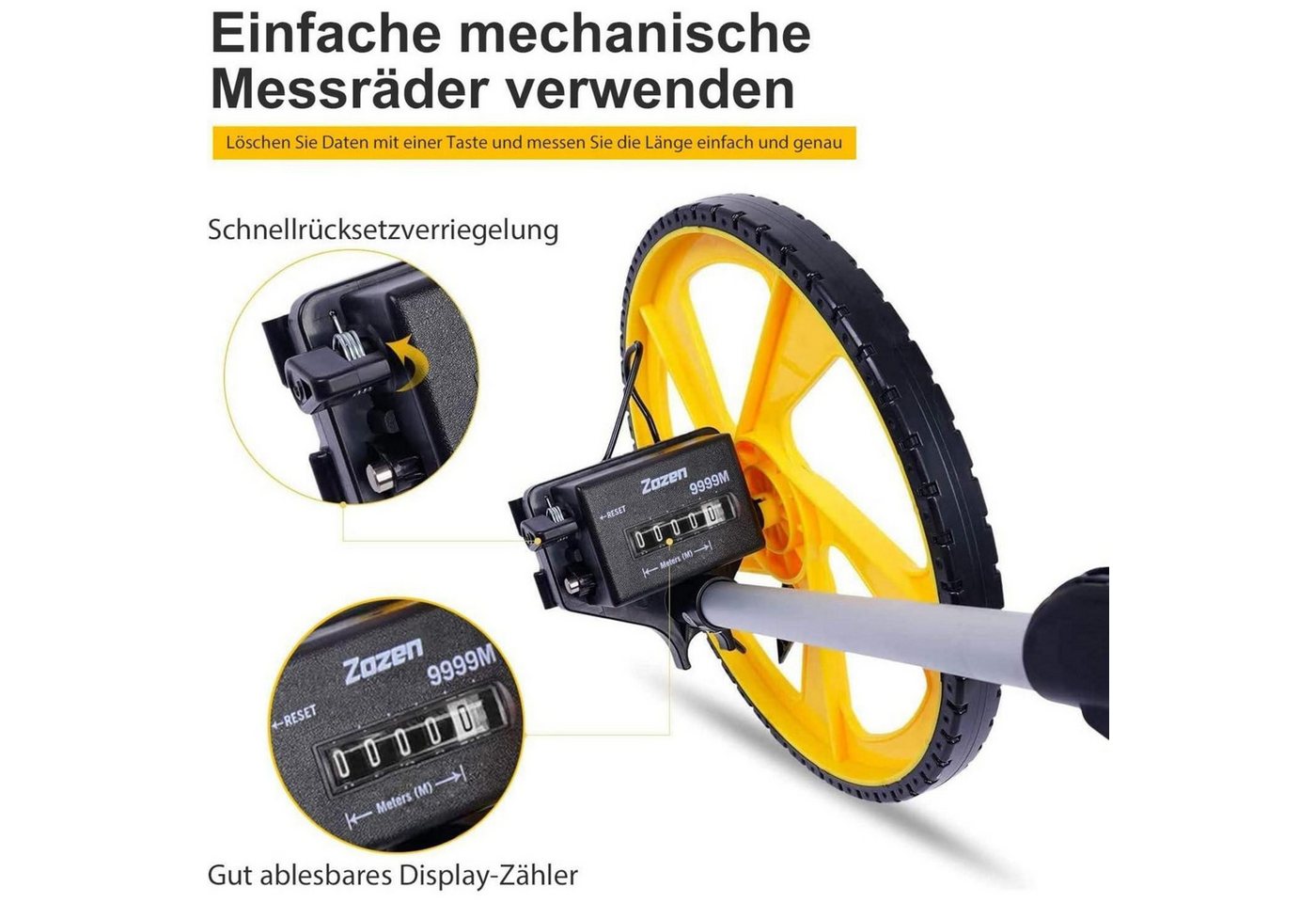 LuxusKollektion Rollbandmaß Faltbares Messrad 100m Tragetasche Metrisch precise robust Bild 5