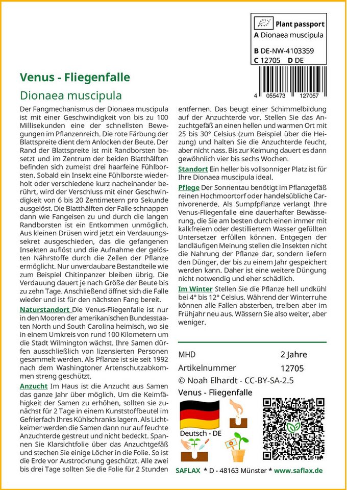 SAFLAX Blumensamen SAFLAX - Samen und Substrat - Venus - Fliegenfalle Bild 4