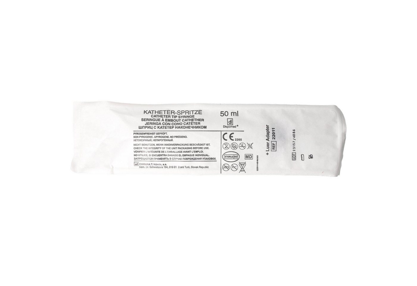 Dispomed Einwegspritze DISPOMED Wund-/ Katheterspritze 50/60ml mit Luer Adapter, (1-St., Blasenspritze), für medizinische und nicht-medizinische Verwendung