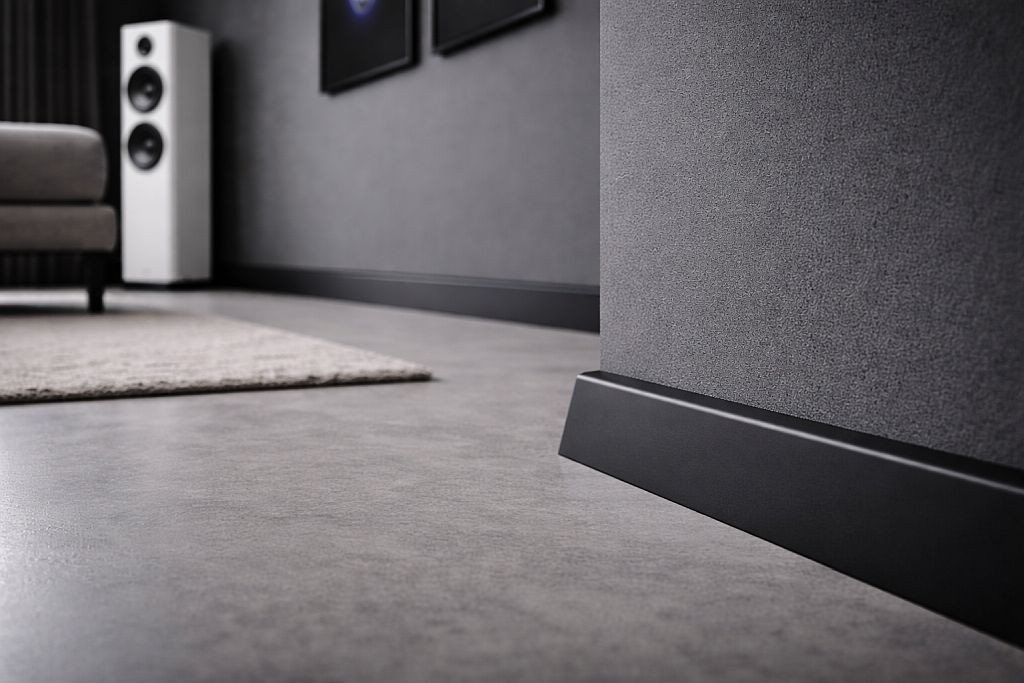 Südbrock Sockelleiste Sockelleiste schwarz MDF 15 x 40 Foliert Fußleiste Modern, L: 240 cm, H: 4 cm, 1-St. Bild 4