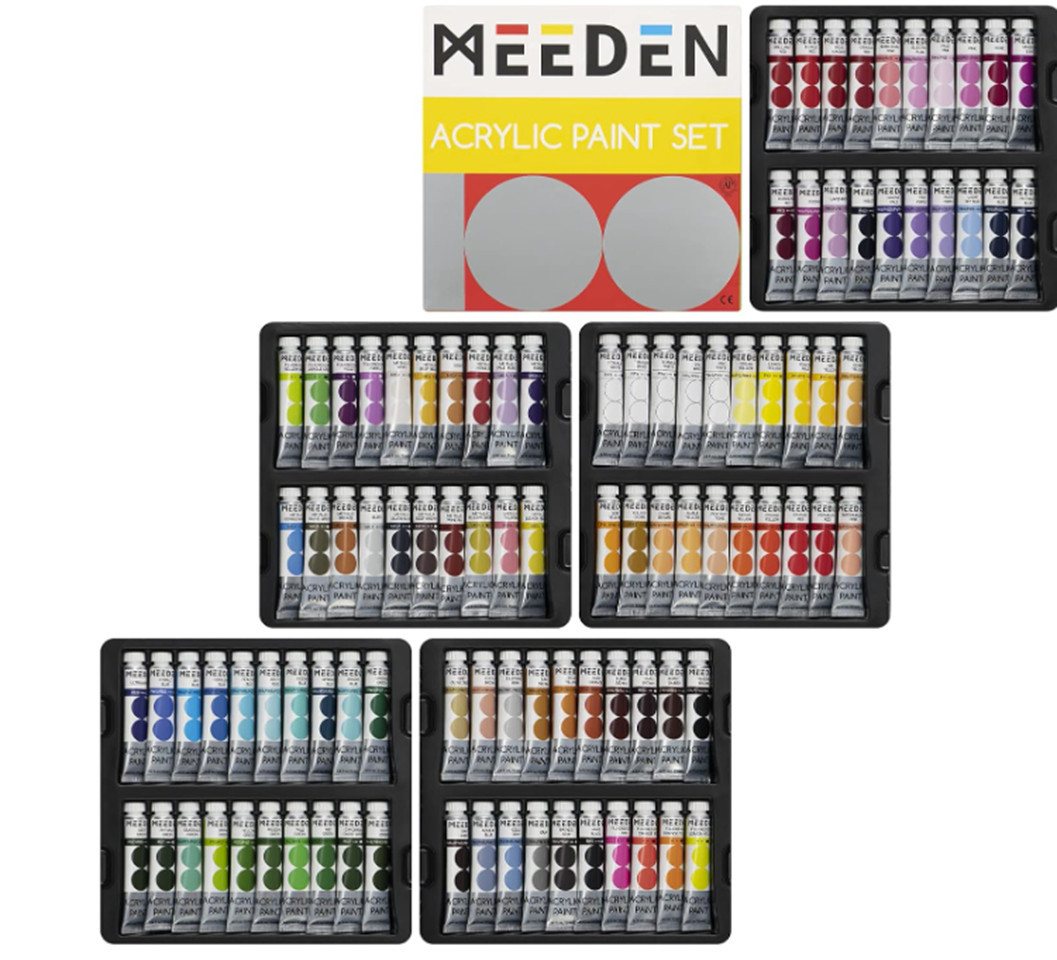 TSE Acrylfarbe MEEDEN Acrylfarbenset 100 Farben hochpigmentierte Acrylfarben 12ml Bild 5