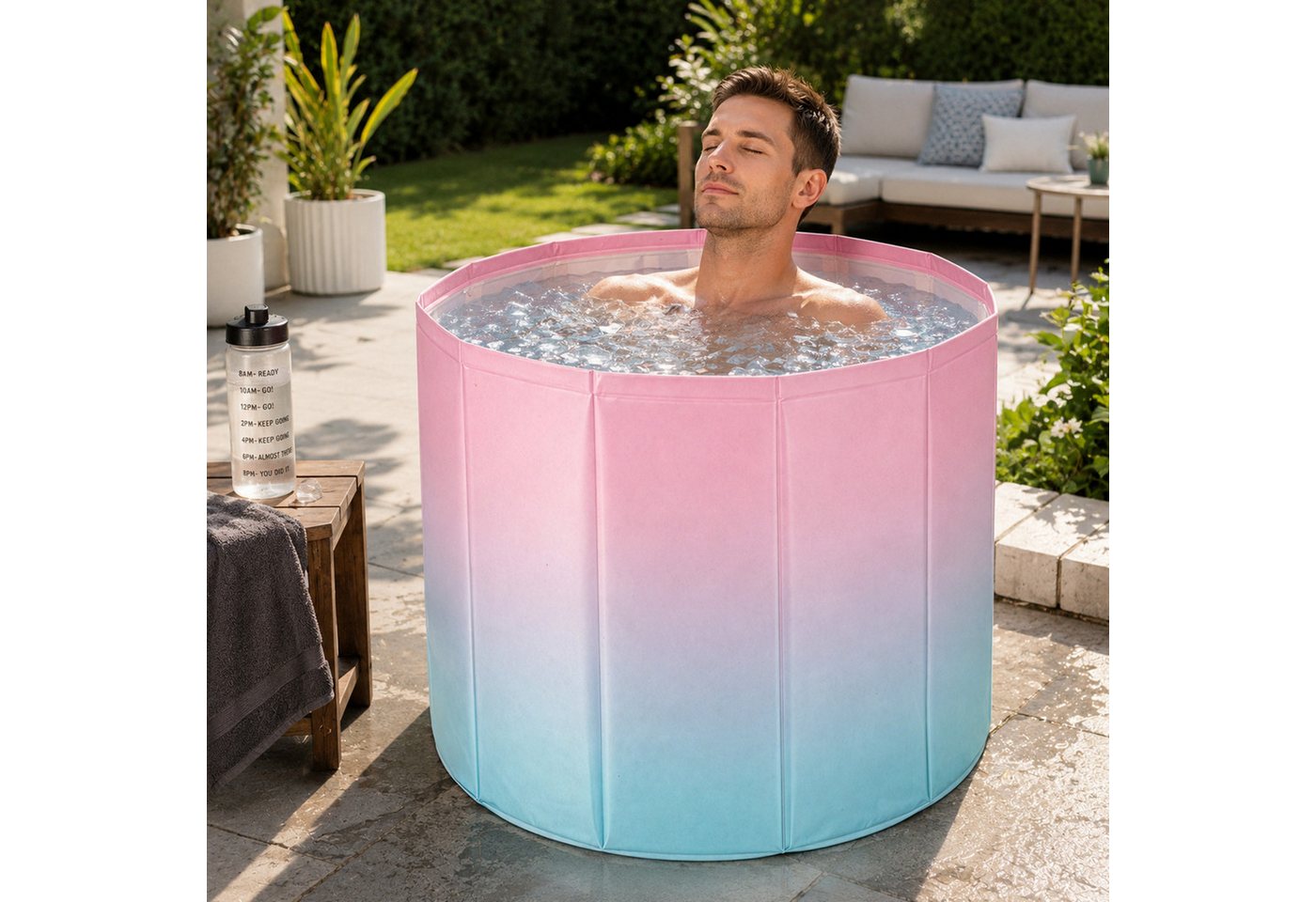 Youyijia Badewanne Faltbare Badewanne 66,5×70 cm Eisbadewanne tragbar