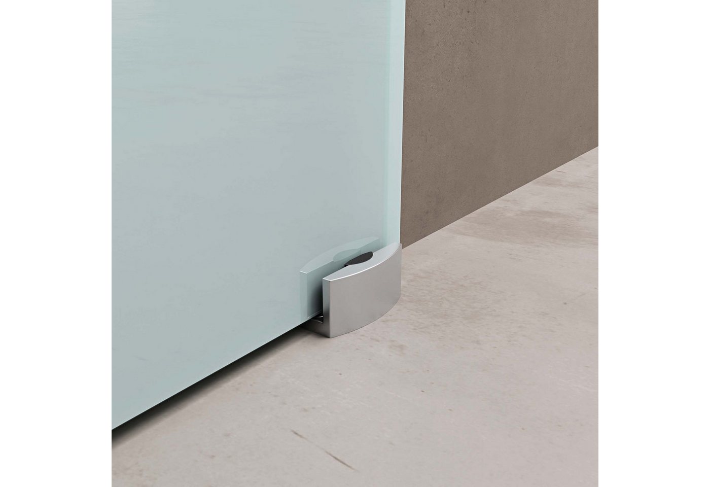 doporro Glasschiebetür Komplettset Soft-Close ESG Design 5 Milchglas-Streifen Amalfi Bild 3