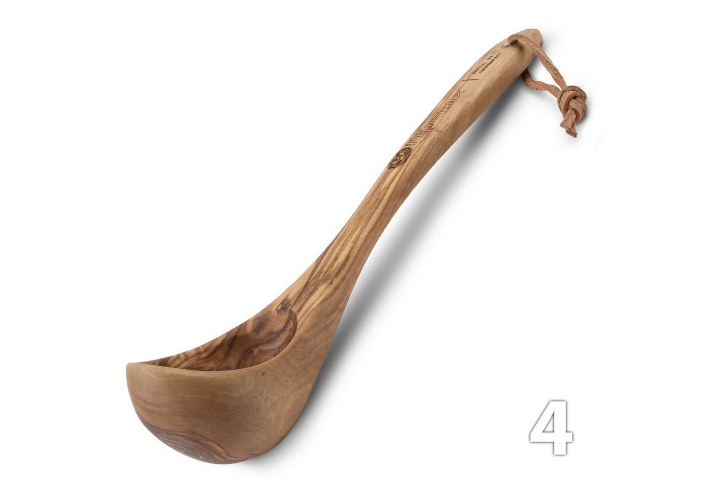 Petromax Schöpfkelle Olivenholz Schöpflöffel-erleben, 60 ml, (jede Kelle ein Unikat) nachhaltig Handmade Gesamtlänge 26 cm