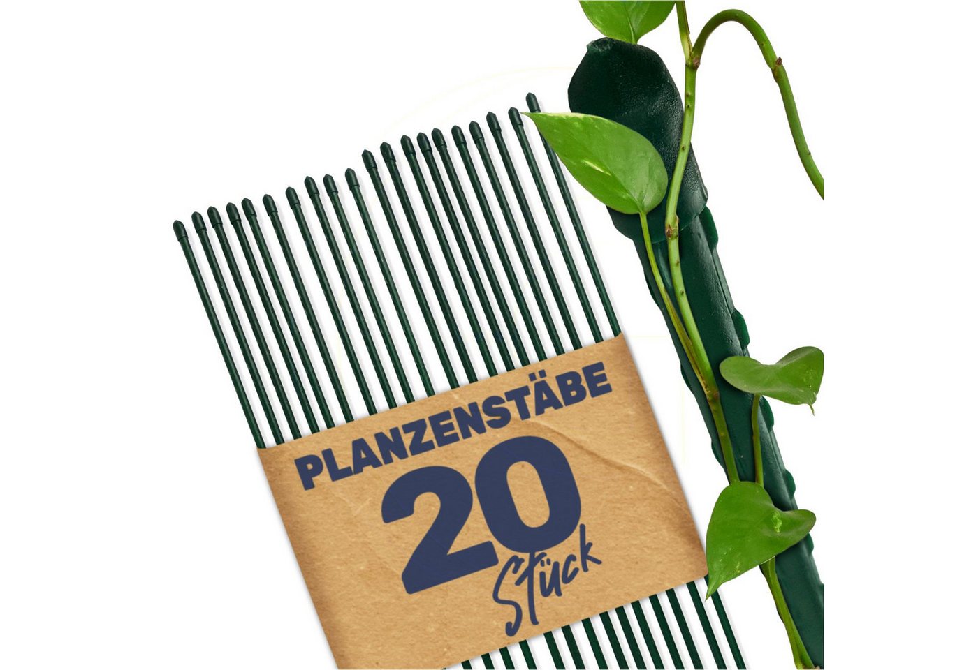 Gravidus Rankhilfe Pflanzstab Rankhilfe Stahl mit Kunststoff Ummantelung grün 90 cm, 20 St. Bild 4