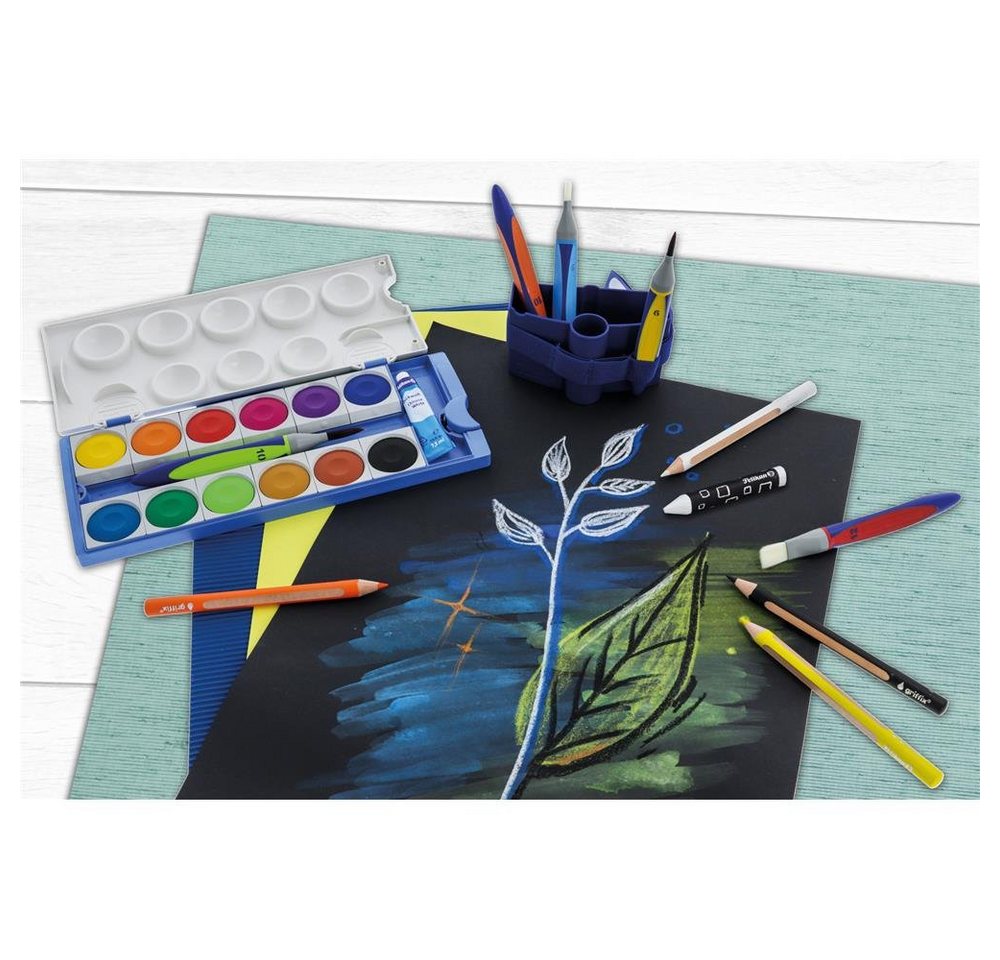 Pelikan Farbkasten Deckfarbkasten K12® eco mit 12 Farben, und Deckweiß Malkasten Schulmalfarben Bild 4