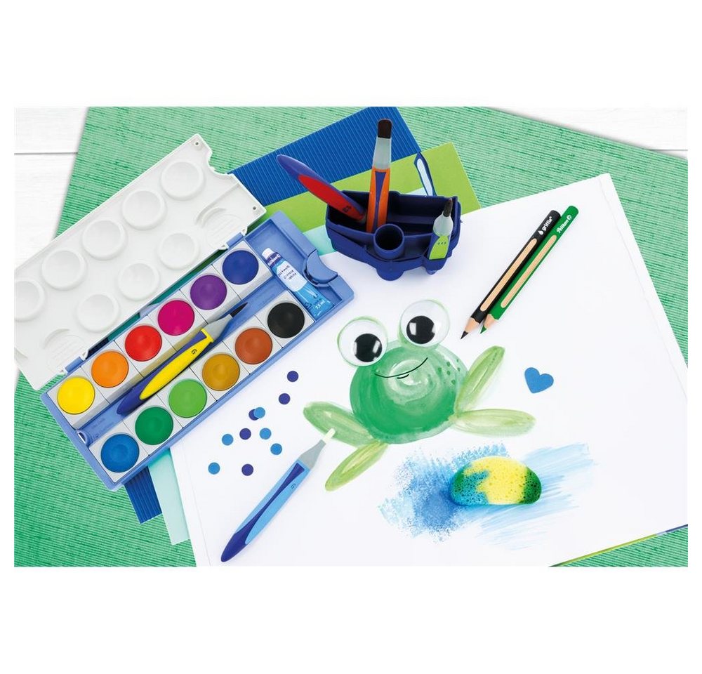 Pelikan Farbkasten Deckfarbkasten K12® eco mit 12 Farben, und Deckweiß Malkasten Schulmalfarben Bild 5