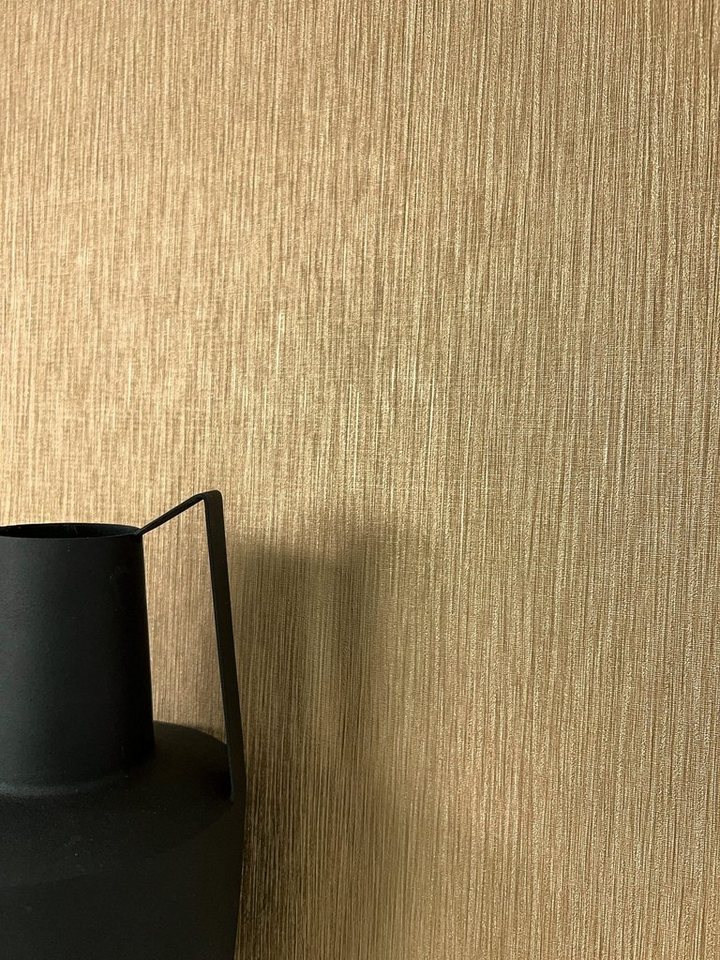 Newroom Vliestapete Carmelia Tapete Universal Glamour, Gold Tapete Modern Unifarbe - Universal Einfarbig Glitzer Uni Glamour Struktur Monochrom für Wohnzimmer Schlafzimmer Küche, Einfarbig Bild 2