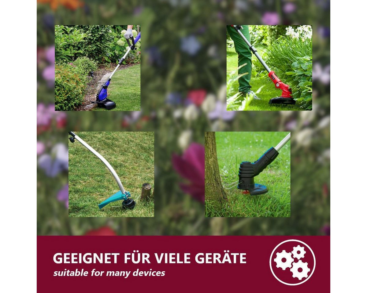 HOOZ Trimmerfaden in versch. Farben - Mähfaden Trimmerschnur für Rasentrimmerspulen, 15 m Länge, 3 mm Fadendurchmesser, (Set, 2-St., Weiß), Signalfarben Bild 2