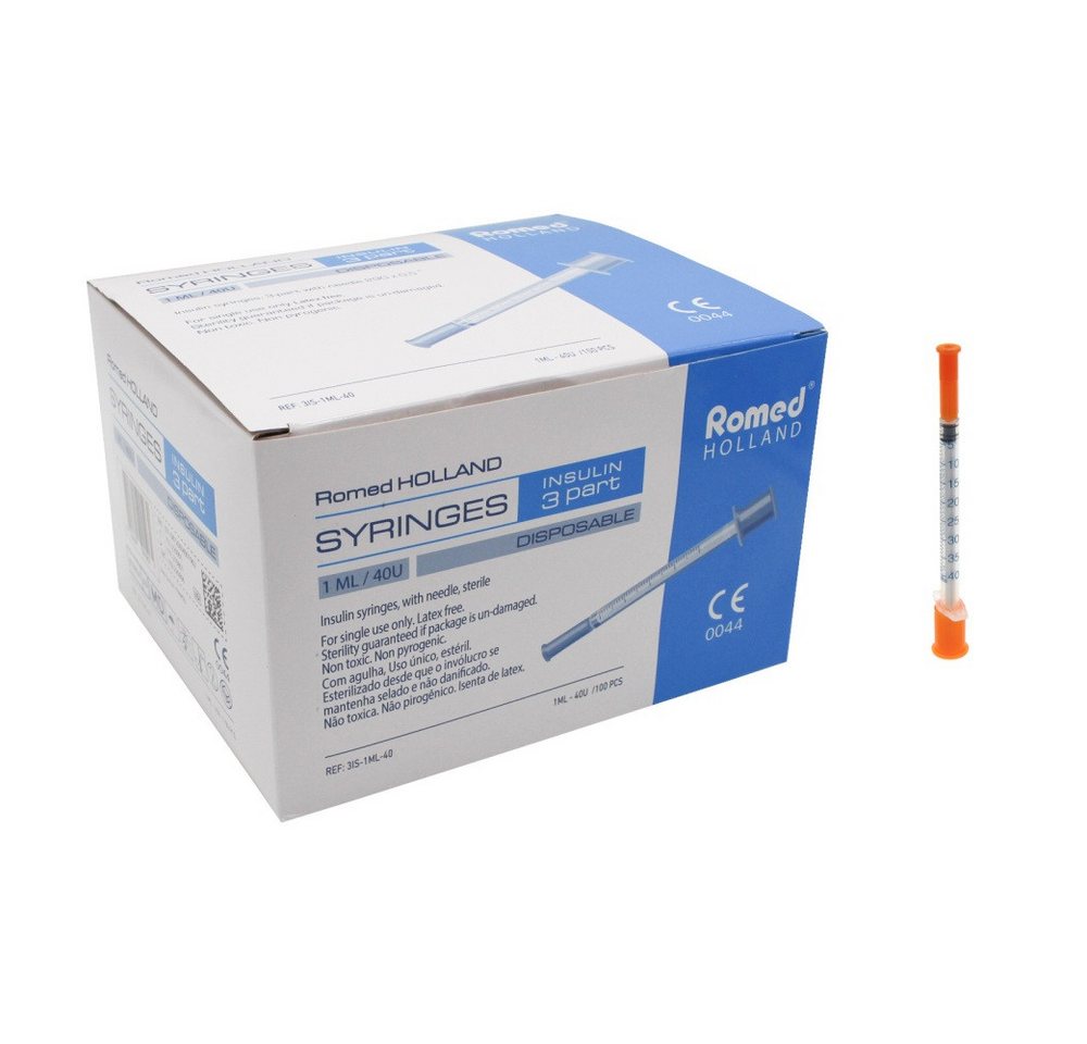Romed Feindosierspritze Insulinspritzen U 40, steril, 40 I.E. auf 1 ml, (100-St)