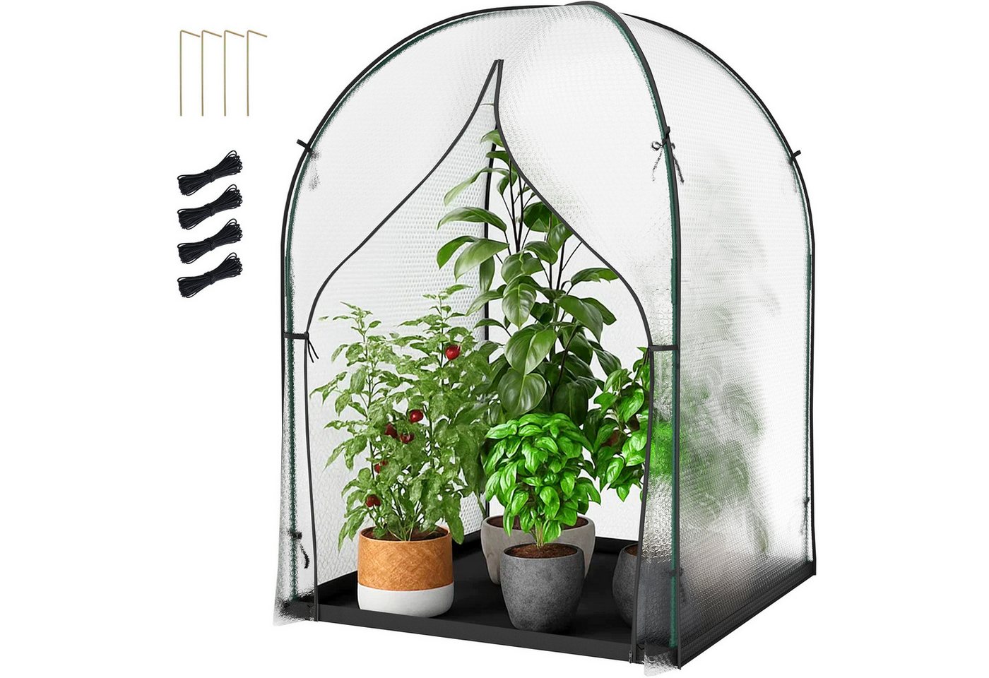 Meulbaty Gewächshaus für den Außenbereich, mit wasserfester Grundmatte, BxTxH: 150 x 150 x 190 cm, mit praktischem und sicherem Design Bild 3