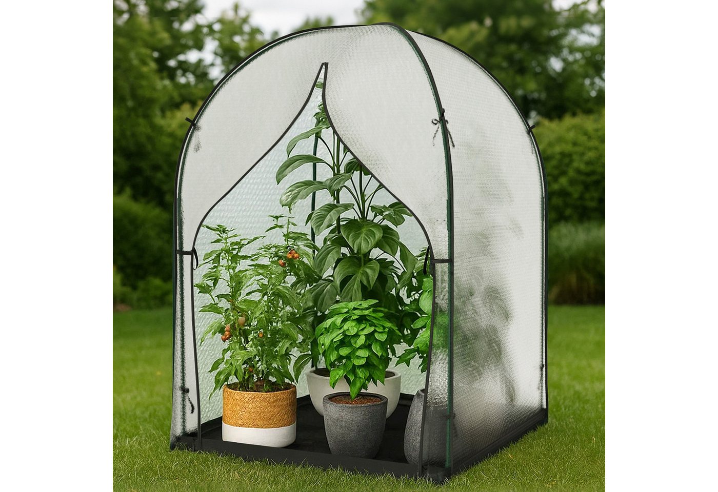 Meulbaty Gewächshaus für den Außenbereich, mit wasserfester Grundmatte, BxTxH: 150 x 150 x 190 cm, mit praktischem und sicherem Design Bild 4